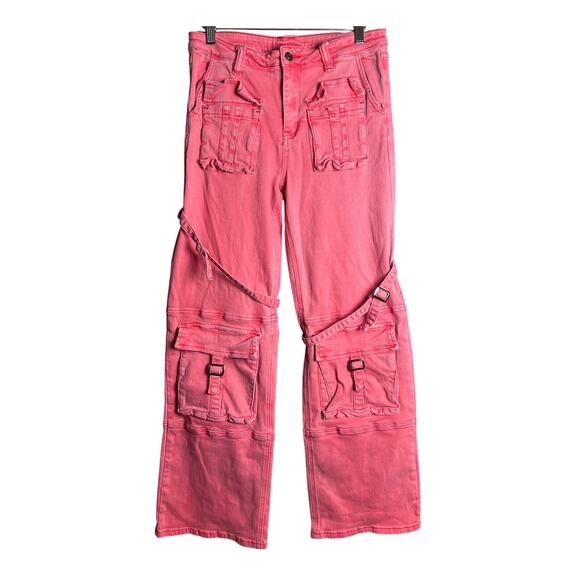 Unbranded Pink Cargo Multi Pocketed Women Pants *Dimensions In Picture* - Picture 1 of 7